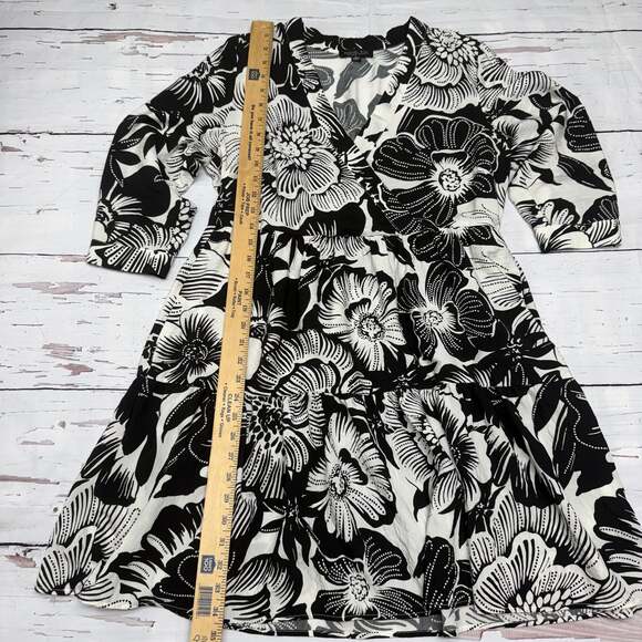 Rachel Zoe Black and White Floral Dress Size M – 3/4 Sleeve - Picture 8 of 8